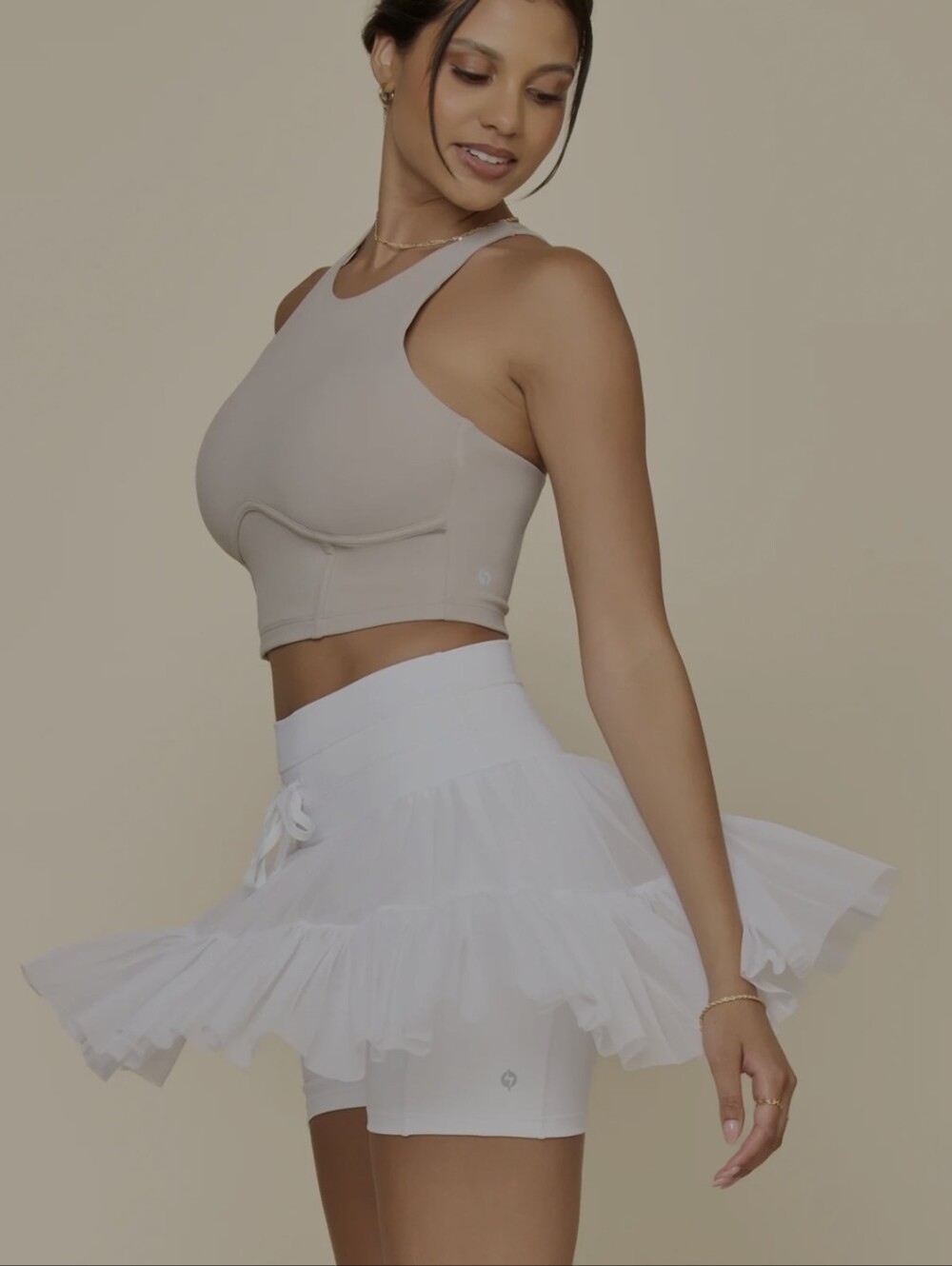Popflex Pirouette Ruffle Tennis Skirt with Built-In Shorts